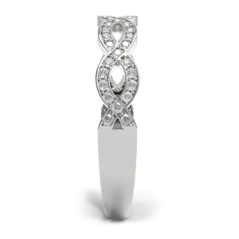 Wb051 ~ Diamond ~ 0.19 Ct Infinity Wedding Band - Bands