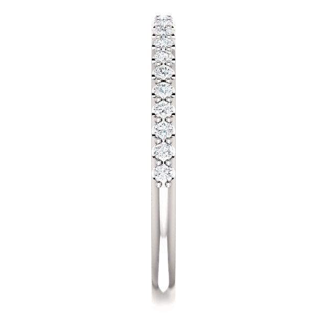 Wb059 ~ Diamond ~ .20Ct Round White Gold Wedding Band - Bands