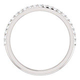 Wb059 ~ Diamond ~ .20Ct Round White Gold Wedding Band - Bands