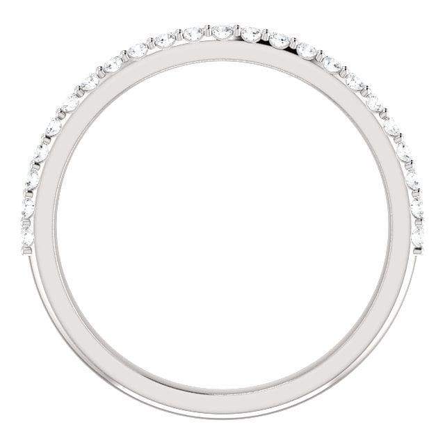 Wb059 ~ Diamond ~ .20Ct Round White Gold Wedding Band - Bands
