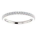Wb065 ~ Diamond ~ 0.38Ct Round White Gold Wedding Band - Bands