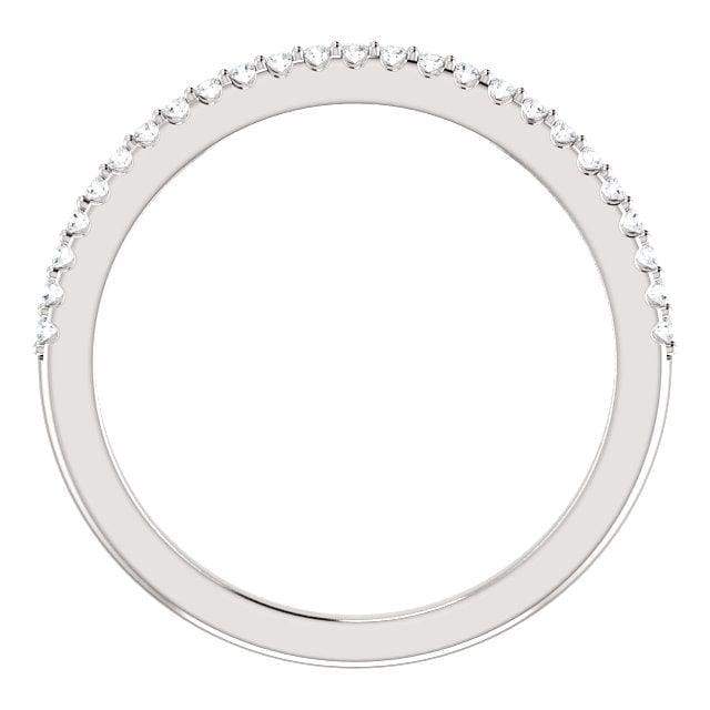 Wb066 ~ Diamond ~ .27Ct Round White Gold Wedding Band - Bands