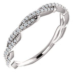 Wb074~ Diamond ~ 0.25Ct Infinity White Gold Wedding Band - Bands
