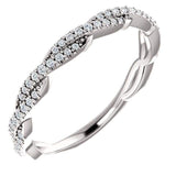 Wb074~ Diamond ~ 0.25Ct Infinity White Gold Wedding Band - Bands