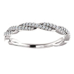 Wb074~ Diamond ~ 0.25Ct Infinity White Gold Wedding Band - Bands