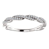 Wb074~ Diamond ~ 0.25Ct Infinity White Gold Wedding Band - Bands