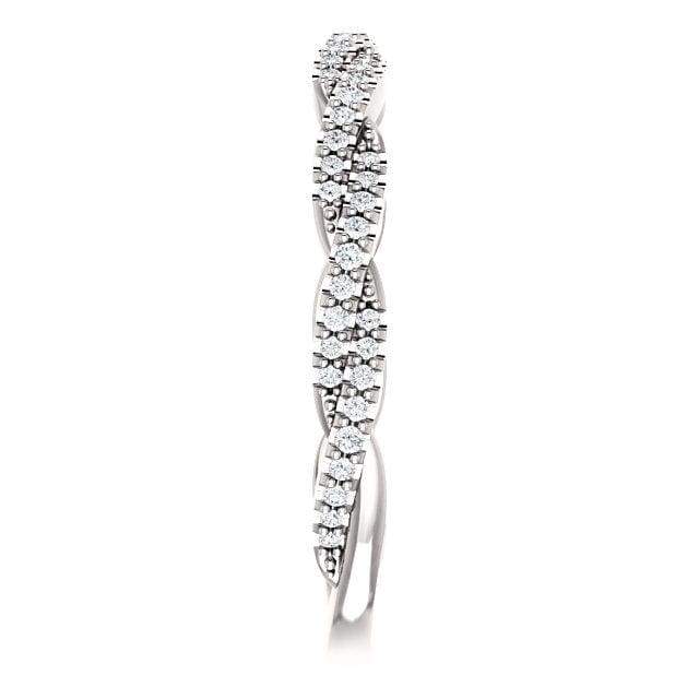 Wb074~ Diamond ~ 0.25Ct Infinity White Gold Wedding Band - Bands