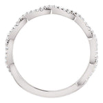 Wb074~ Diamond ~ 0.25Ct Infinity White Gold Wedding Band - Bands