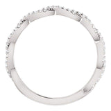 Wb074~ Diamond ~ 0.25Ct Infinity White Gold Wedding Band - Bands