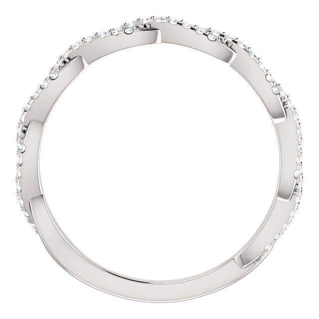 Wb074~ Diamond ~ 0.25Ct Infinity White Gold Wedding Band - Bands
