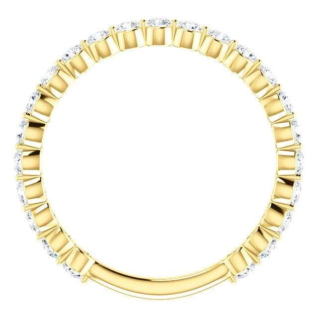 Wbm0091 ~ 14Ky - 0.69Ctw Single Prong Set Moissanite Band - Bands