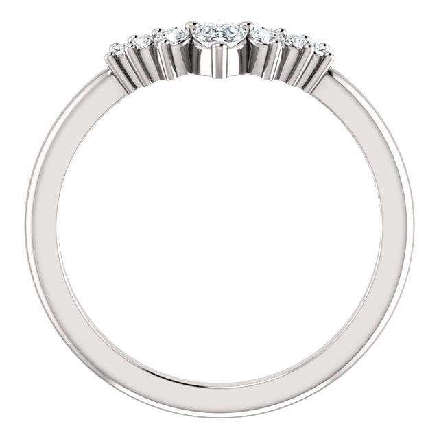 Wbm0099 ~ Moissanite ~ 0.20Ct Rose Gold Accentes Wedding Band - Bands