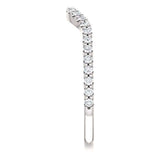 Wbm096 ~ Moissanite ~ 0.19Ct White Gold Curved Wedding Band - Bands