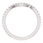 Wbm096 ~ Moissanite ~ 0.19Ct White Gold Curved Wedding Band - Bands