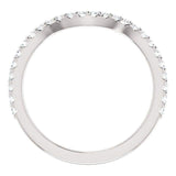 Wbm096 ~ Moissanite ~ 0.19Ct White Gold Curved Wedding Band - Bands
