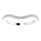 Wbm096 ~ Moissanite ~ 0.19Ct White Gold Curved Wedding Band - Bands