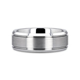 CRONUS Brushed Center with Polished Bevels Tungsten Wedding Band