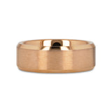EROS Rose Gold Tungsten Wedding Band For Men with Beveled Edges Thorsten