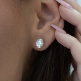 E141 ~ Oval ~ Moissanite  Earrings