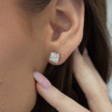 E134 ~ Princess ~ Moissanite  Earrings