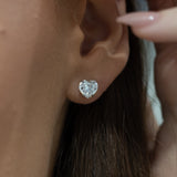 E101 ~ Heart Moissanite Earrings