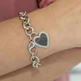 B020 - 925 Sterling silver Heart Bracelet