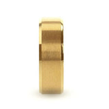 RADIATE Gold-Plated Titanium Flat Brushed Center Men's Wedding Ring With Beveled Polished Edges