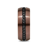 ARTEMIS Espresso Tungsten Carbide Ring with Black Sapphires