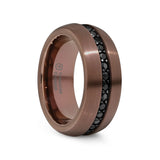ARTEMIS Espresso Tungsten Carbide Ring with Black Sapphires