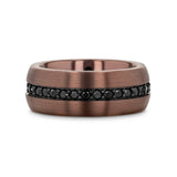 ARTEMIS Espresso Tungsten Carbide Ring with Black Sapphires