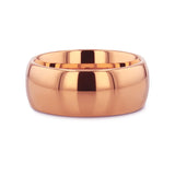 SOL Traditional Domed Rose Gold Plated Tungsten Carbide Wedding Ring