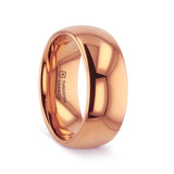 SOL Traditional Domed Rose Gold Plated Tungsten Carbide Wedding Ring