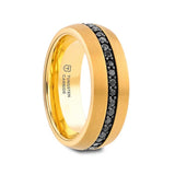 Auryn Gold Plated Tungsten Ring with Black Sapphires