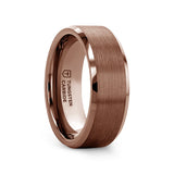 ROKA Flat Beveled Espresso Tungsten Carbide Ring with Brushed Center