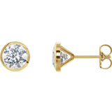 E136 ~ Moissanite ~ Bezel Earring