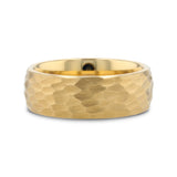 GILDUR Domed Hammered Finish Gold Plated Tungsten Ring