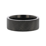 MIDNIGHT Flat Black Titanium Ring with Knurled Finish