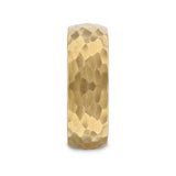 GILDUR Domed Hammered Finish Gold Plated Tungsten Ring