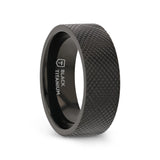 MIDNIGHT Flat Black Titanium Ring with Knurled Finish