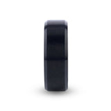 ELYSIAN - Black Titanium Ring with Polished Beveled Edges and Brush Finished Center