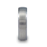 POLARIS Domed Brushed Finish Tungsten Ring with Polished Bevels