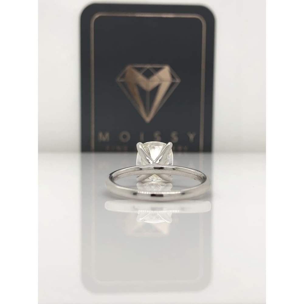 Ava ~ 18Kw 8X9Mm Elongated Cushion Moissanite Solitaire - Ring