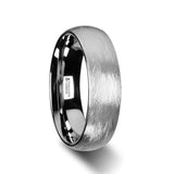 BLACKWALD Domed Tungsten Carbide Ring with Wire Brushed Finish Design