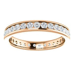 Eb012 - Diamond ~ .25 Ct Round Rose Gold Milgrain Wedding Band - Bands