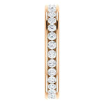 Eb012 - Diamond ~ .25 Ct Round Rose Gold Milgrain Wedding Band - Bands