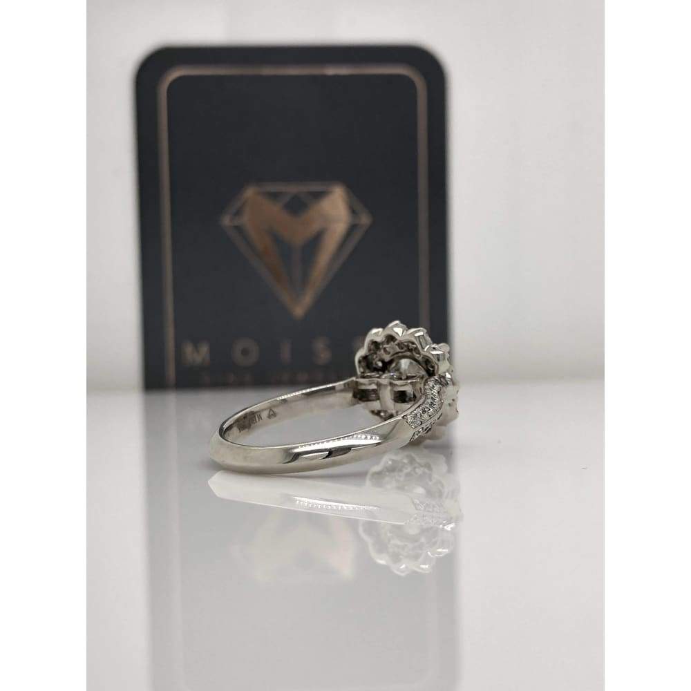 Eternal Collection - Halle ~ 18K 6.5Mm~ Round Moissanite Diamond Halo And Band - Ring
