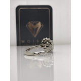 Eternal Collection - Halle ~ 18K 6.5Mm~ Round Moissanite Diamond Halo And Band - Ring