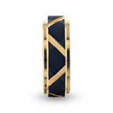FLEMING Yellow Gold Plated Flat Polished Step Edged Titanium