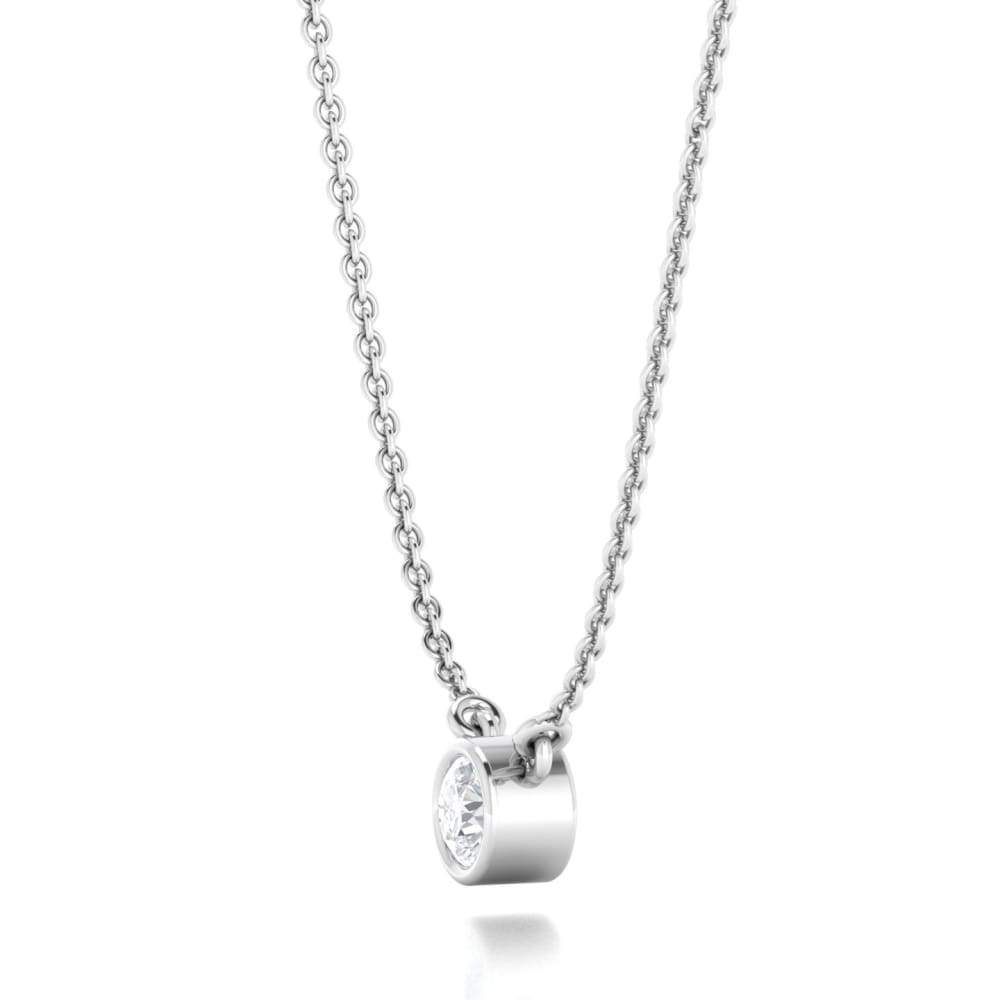 Necklace ~ Solo Moissanite Solitaire Pendant - Necklace