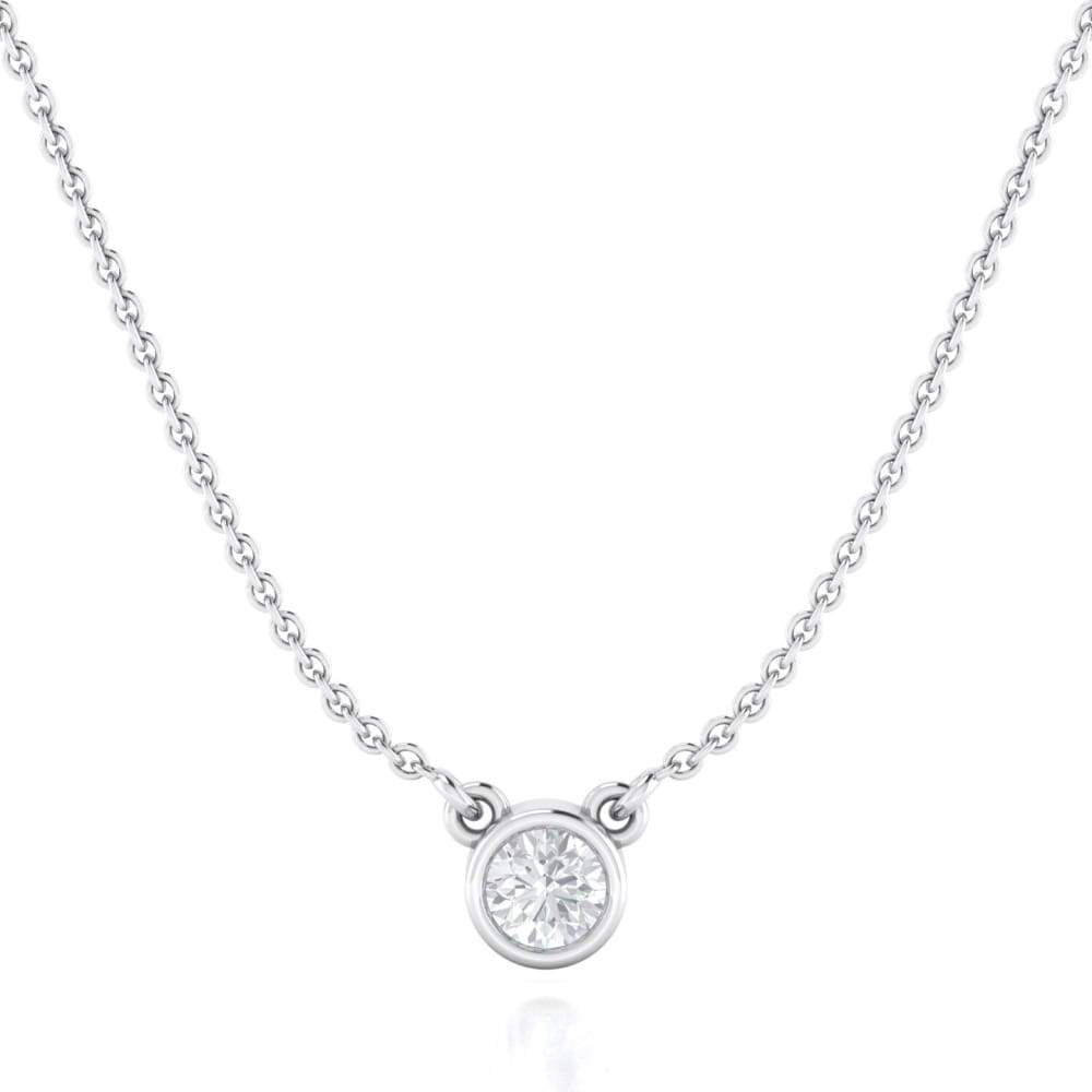 Necklace ~ Solo Moissanite Solitaire Pendant - Necklace
